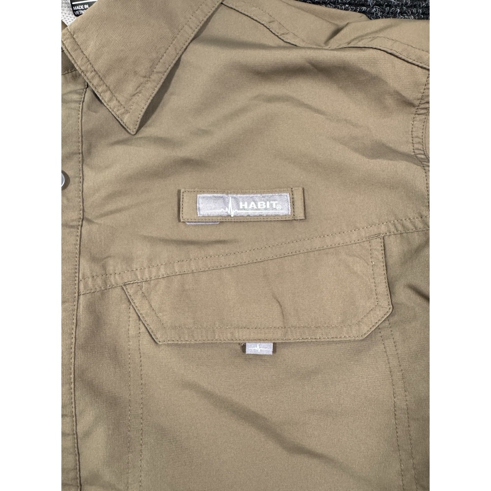 Habit TS1156 Fishing Shirt Mens Large Crocodile UPF 40+ Long Sleeve Vented